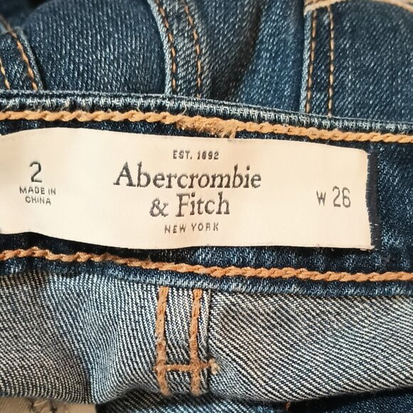 Abercrombie & Fitch Distressed Skinny Jeans 2 Embellished Mid Rise Pants - Picture 11 of 13